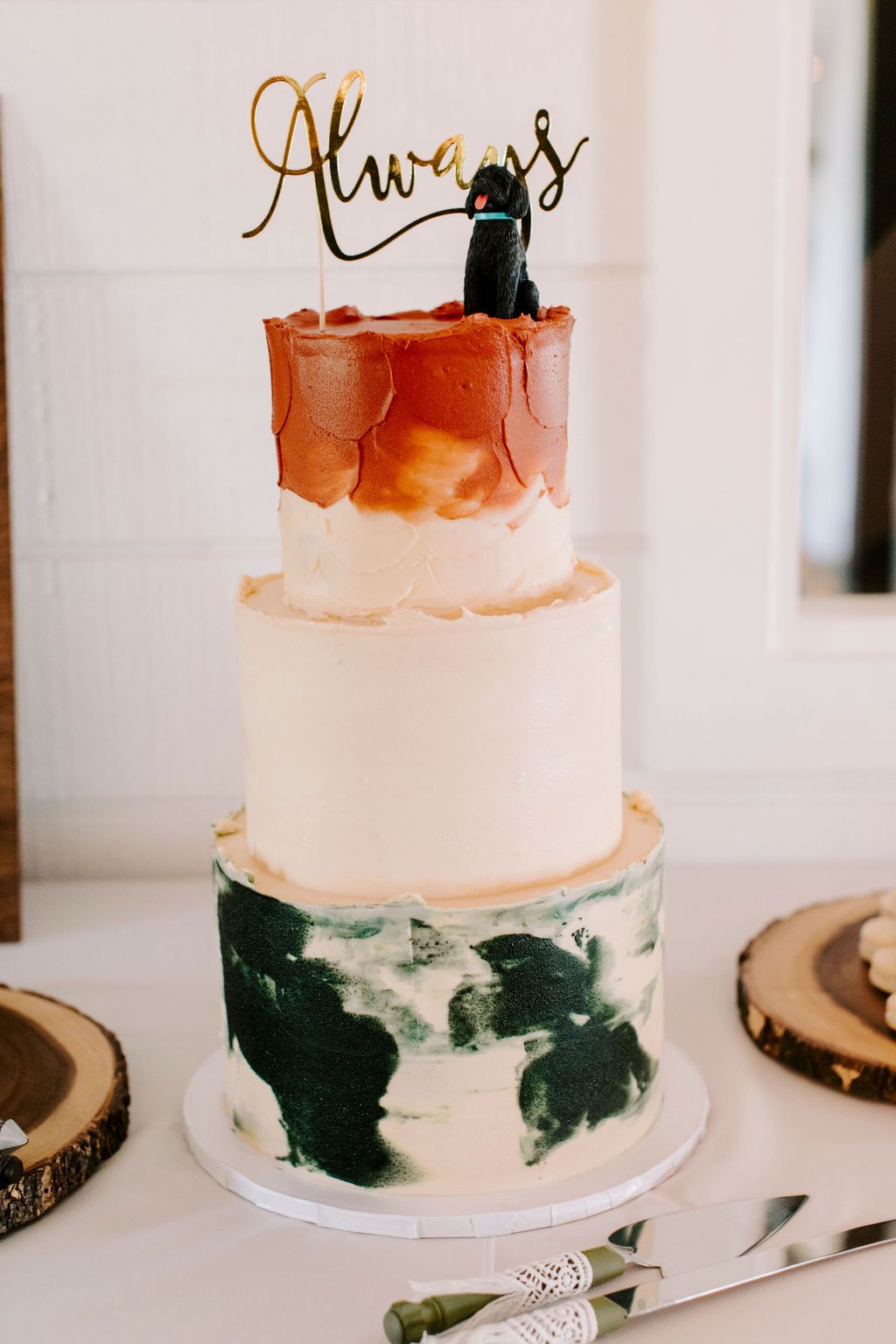 colorful boho wedding cake