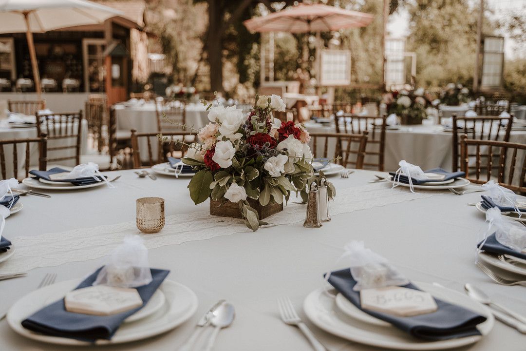 wedding day tablescape in the mountains of Oak Glen
