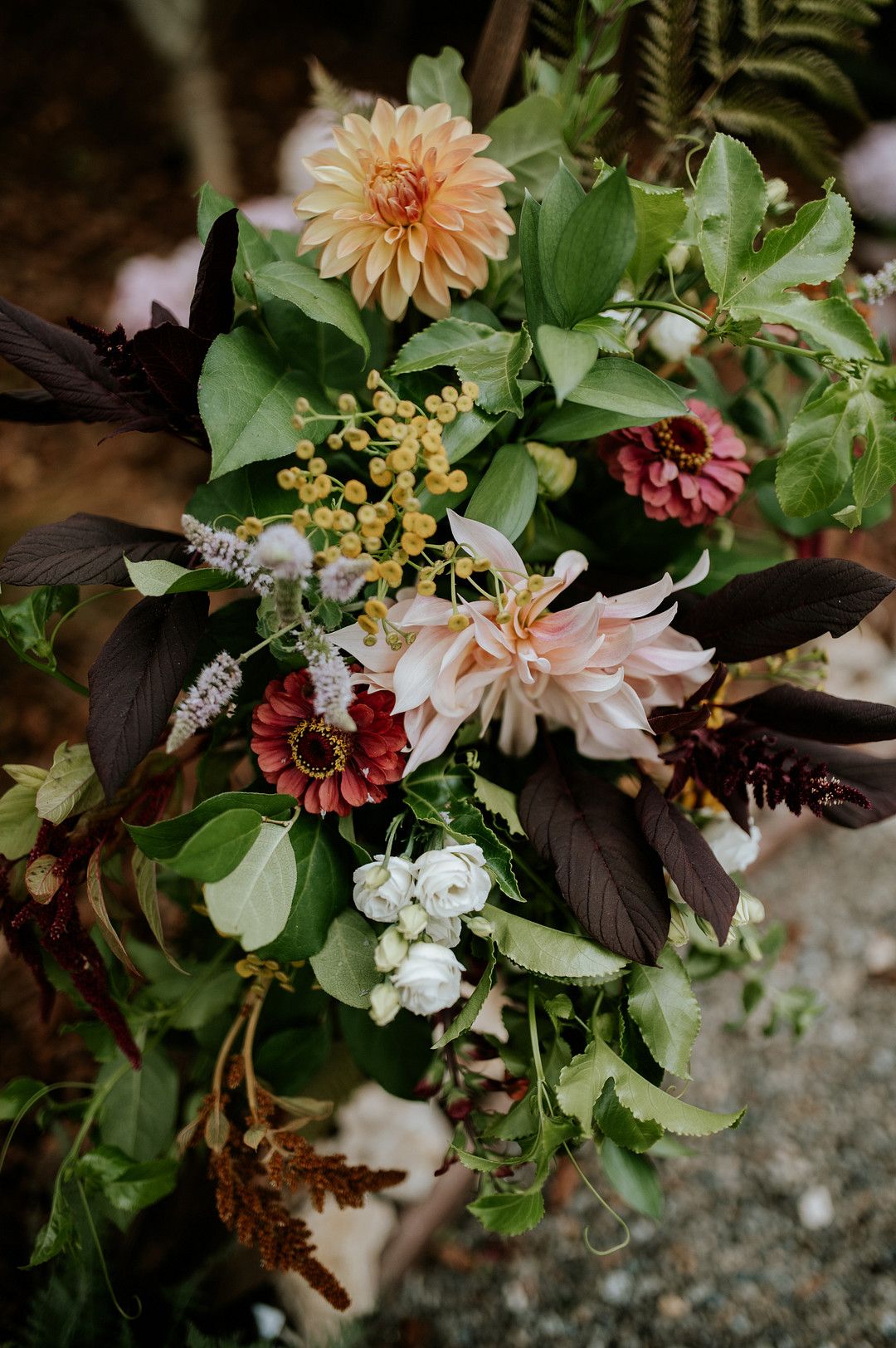 Floral details on wedding ceremony backdrop for a coastal wedding in Big Sur