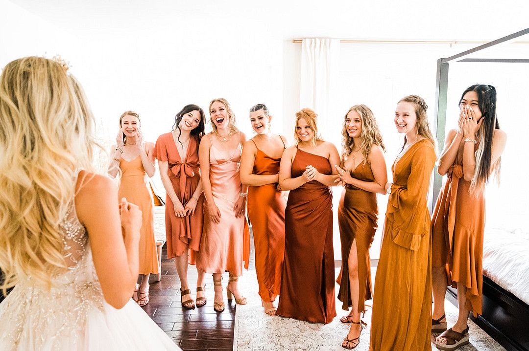 bridal party first look 
