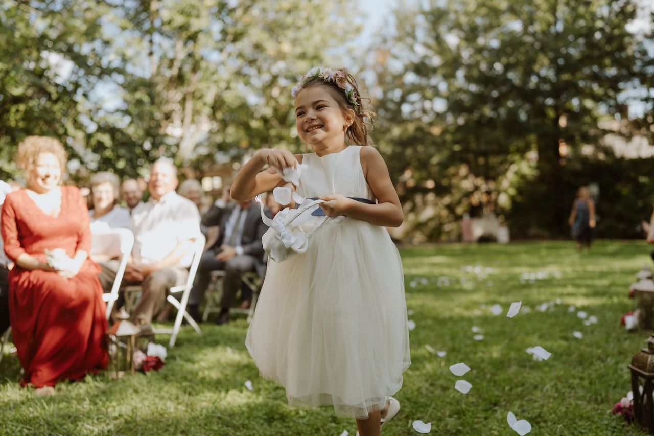flower girl at october wedding in tennessee