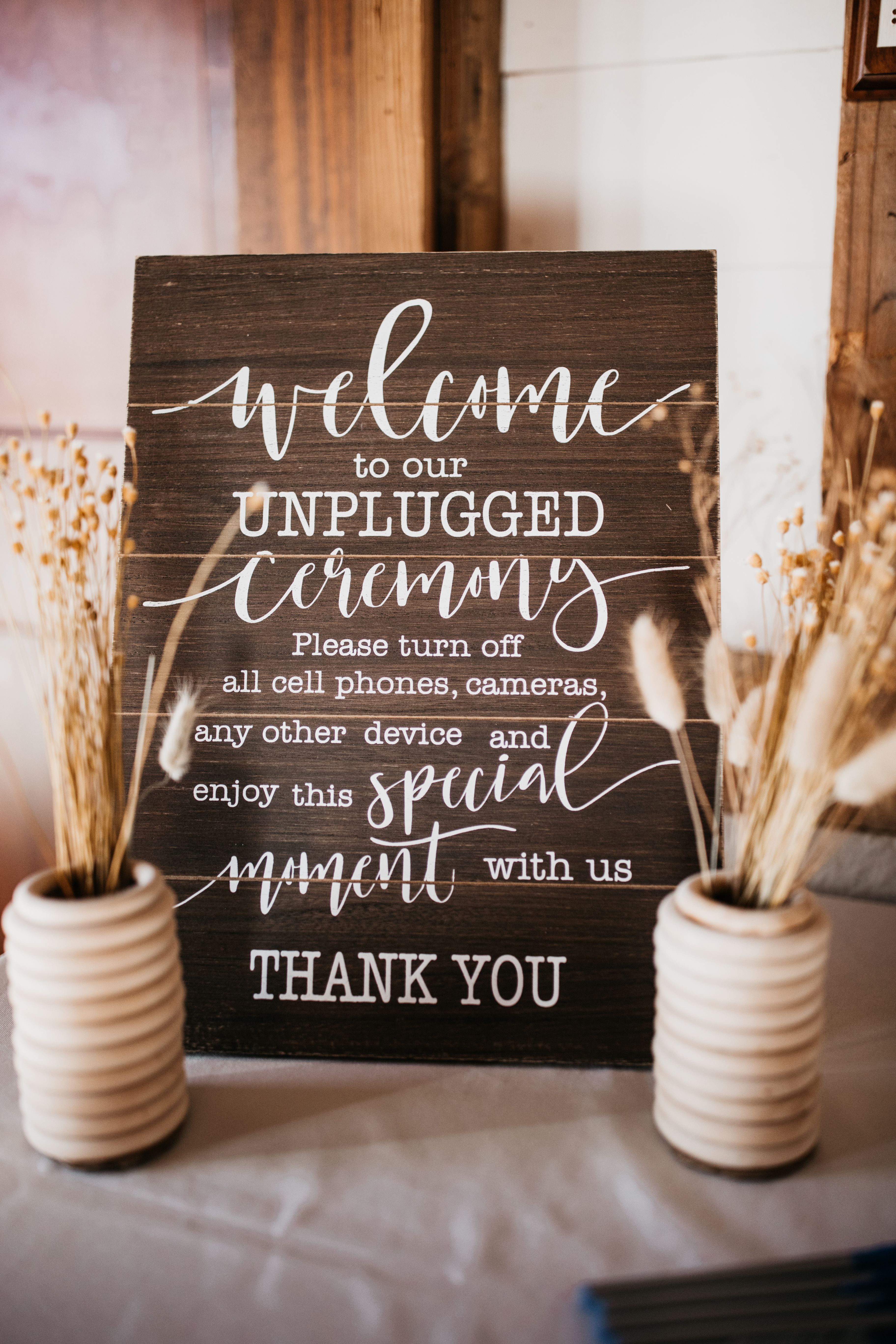 unplugged wedding sign 